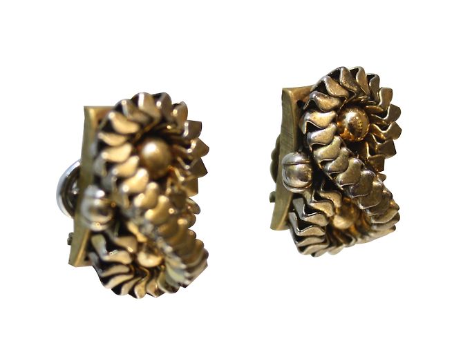 Autre Marque Orecchini clip dorati in metallo D'oro - vista 2
