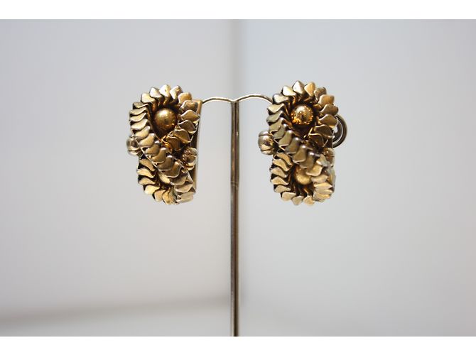 Autre Marque Orecchini clip dorati in metallo D'oro - vista 3
