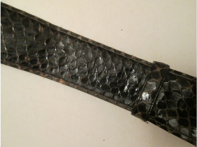 Autre Marque Judith Leiber Python Leather Belt Brown Amethyst - view 9