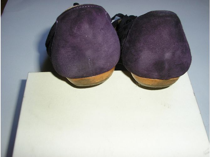 Chloé Ballerine in Velluto Viola e Pelle Porpora - vista 3