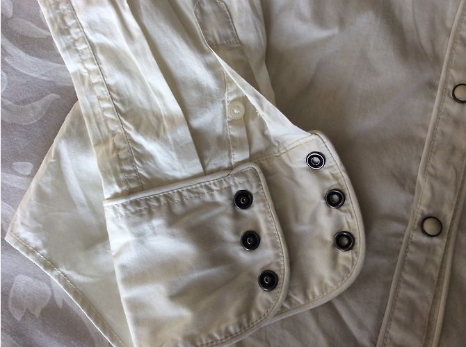 Ralph Lauren Camicia Ricamata e Strass Eggshell Cotone S Bianco sporco - vista 5