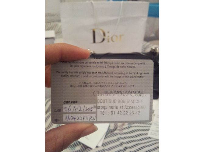Borsa Dior Diorama in vitello vernato nero - vista 10