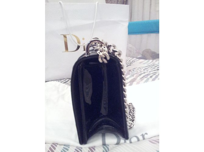 Borsa Dior Diorama in vitello vernato nero - vista 7