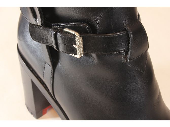 Stivaletti Biker Communa Christian Louboutin in pelle nera Nero - vista 10