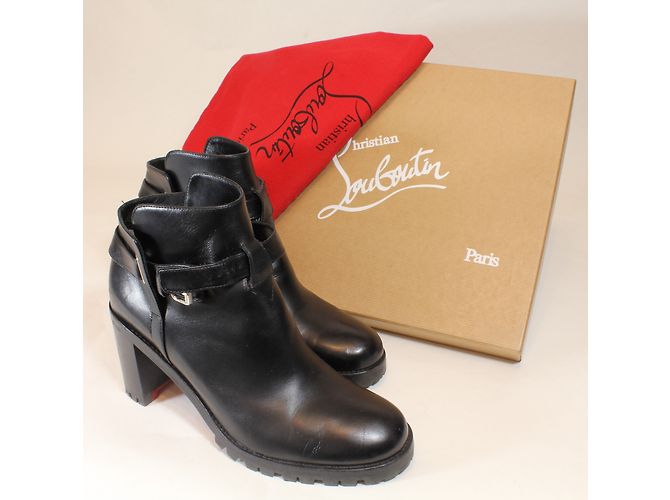 Stivaletti Biker Communa Christian Louboutin in pelle nera Nero - vista 15