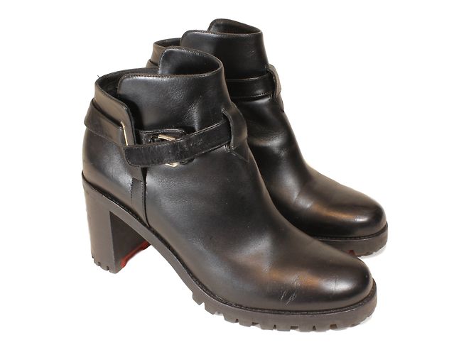Stivaletti Biker Communa Christian Louboutin in pelle nera Nero - vista 4