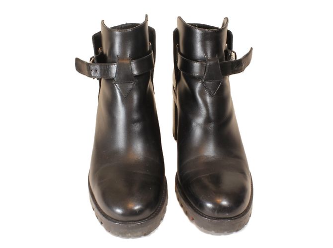 Stivaletti Biker Communa Christian Louboutin in pelle nera Nero - vista 5