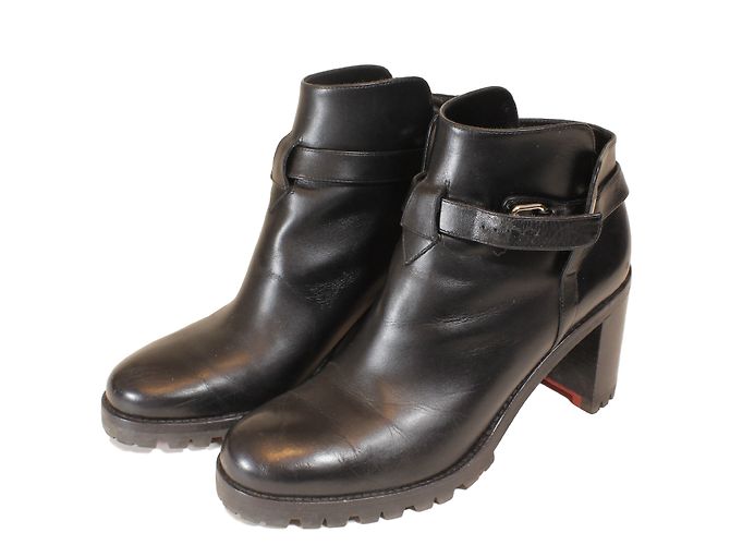 Stivaletti Biker Communa Christian Louboutin in pelle nera Nero - vista 6