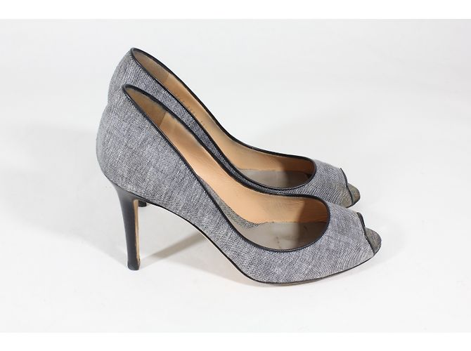 Décolleté Sergio Rossi con punta aperta grigie in tessuto Grigio - vista 4