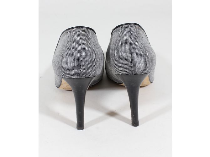 Décolleté Sergio Rossi con punta aperta grigie in tessuto Grigio - vista 6