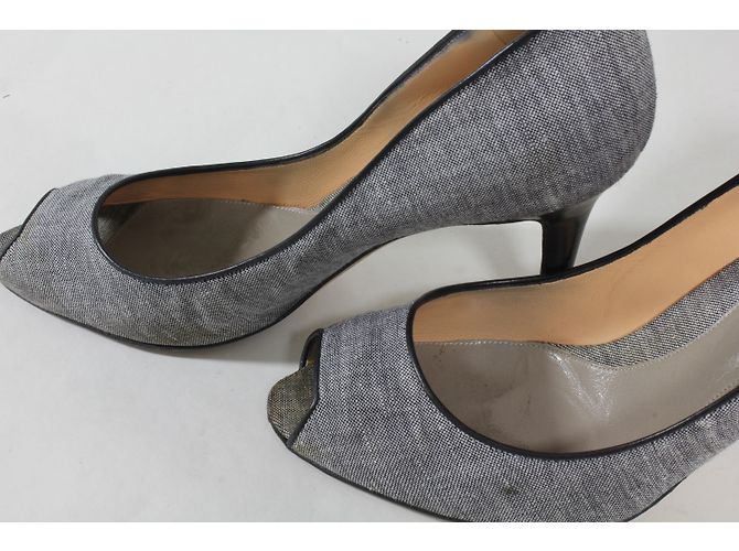 Décolleté Sergio Rossi con punta aperta grigie in tessuto Grigio - vista 8