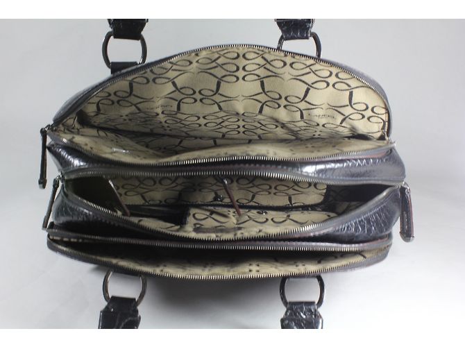 Borsa Lancel Adjani in pelle nera effetto croco Nero - vista 12