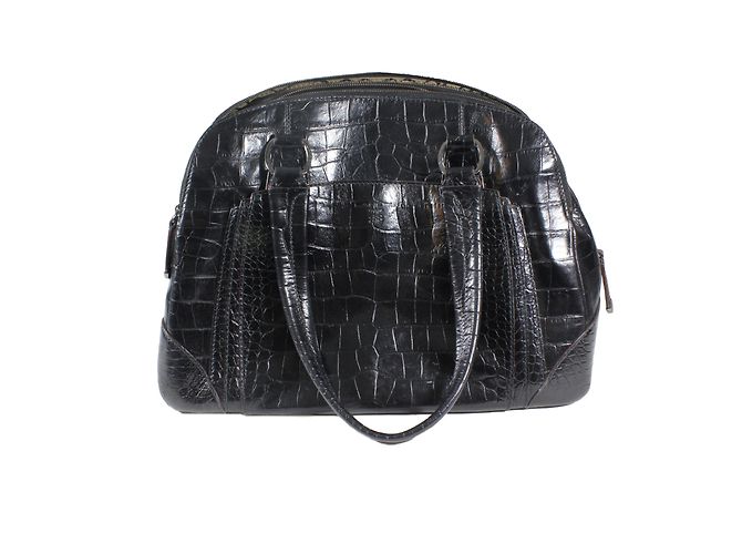Borsa Lancel Adjani in pelle nera effetto croco Nero - vista 2