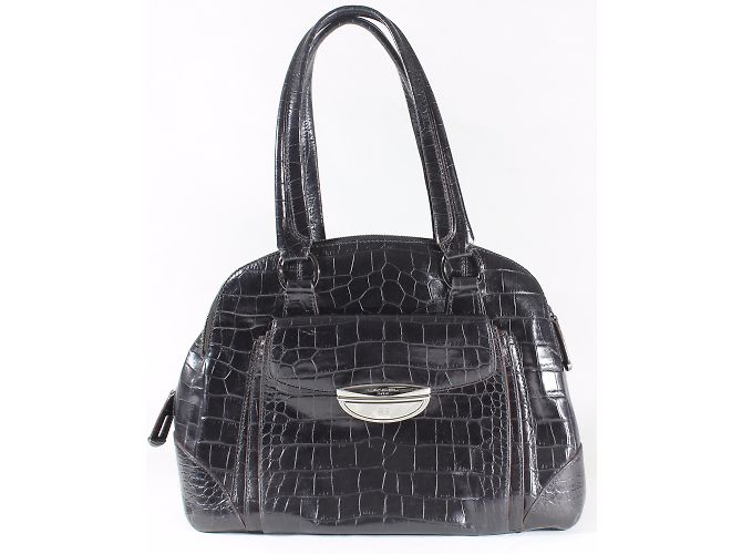 Borsa Lancel Adjani in pelle nera effetto croco Nero - vista 3