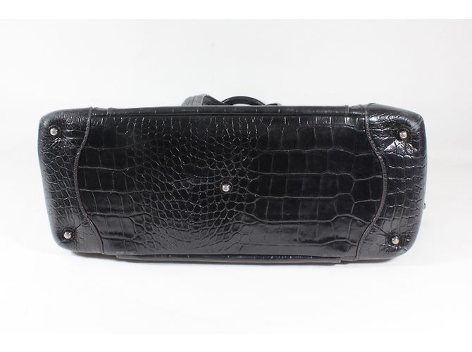 Borsa Lancel Adjani in pelle nera effetto croco Nero - vista 6