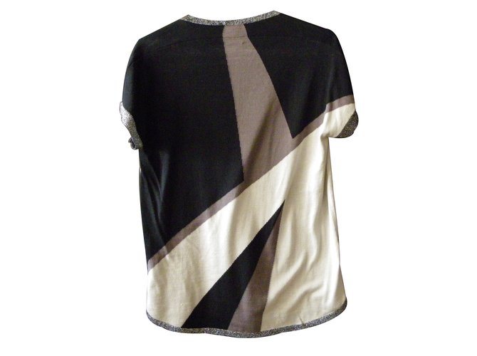 American Retro Grauer Baumwollpullover mit Kurzarm - Ansicht 2