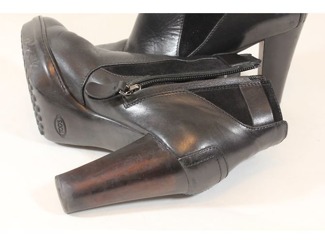 Stivaletti Tod's in pelle nera Nero - vista 7