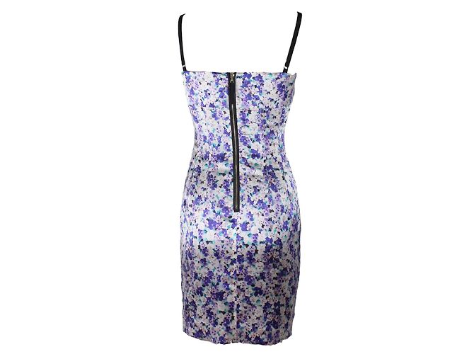 Dolce & Gabbana Seidenkleid mit Blumenmuster Violett Lila - Ansicht 2