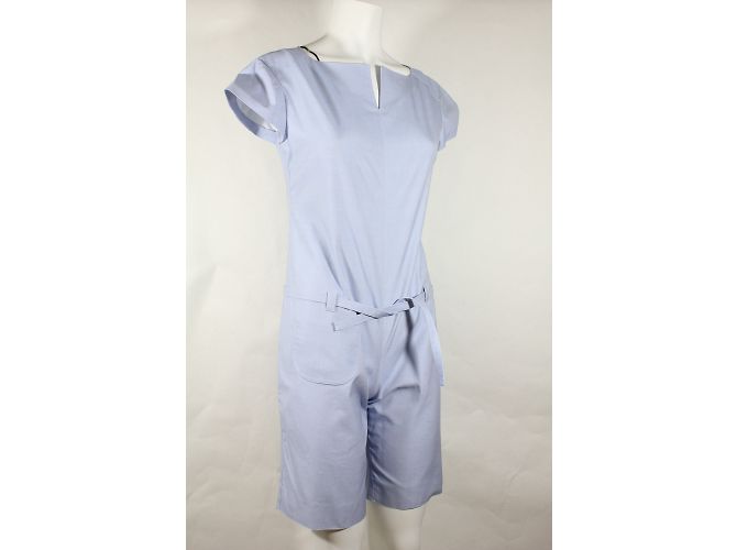 Playsuit Courreges Azul de Algodão Tamanho 38 - vista 3