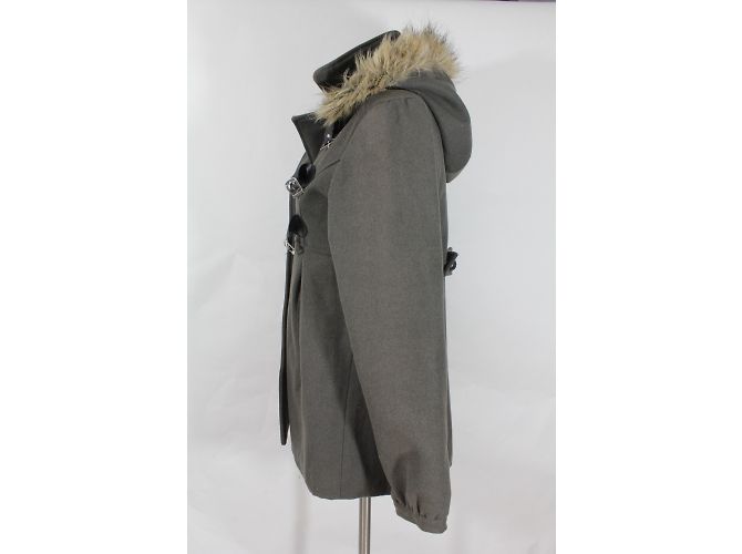 Autre Marque Abrigo duffle coat Bizzbee caqui de lana - vista 3