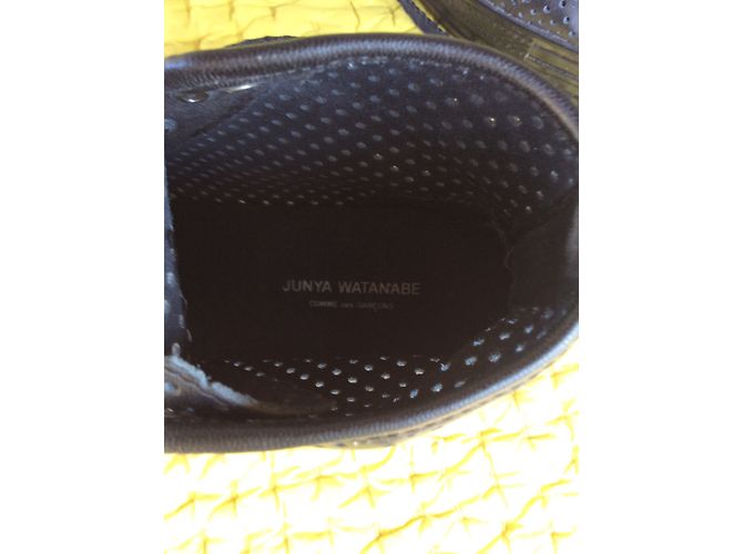 Sneakers Junya Watanabe in pelle nera traforata Nero - vista 3