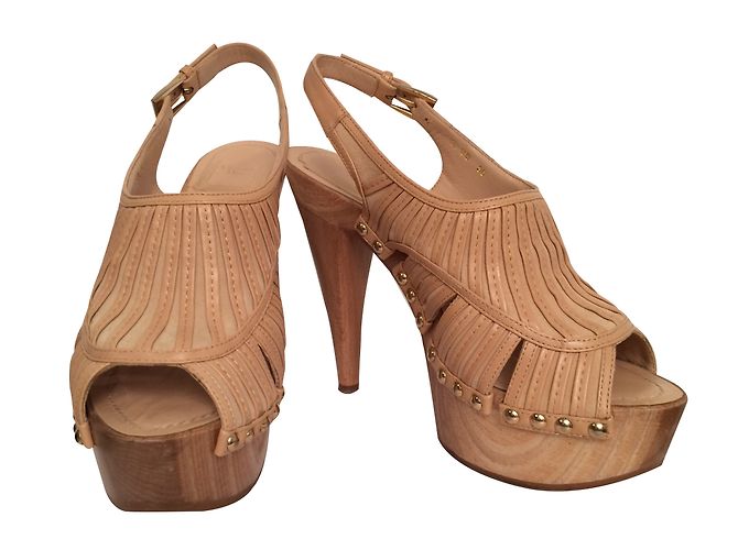 Sandali Christian Dior in pelle beige 36 - vista 2