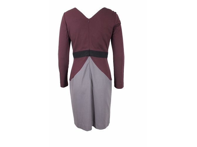 Strickkleid Tara Jarmon Pflaume und Grau Größe 40 - Ansicht 2