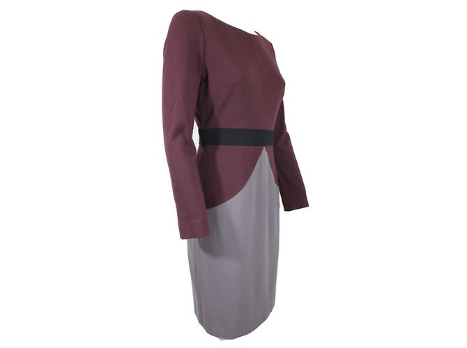Strickkleid Tara Jarmon Pflaume und Grau Größe 40 - Ansicht 3