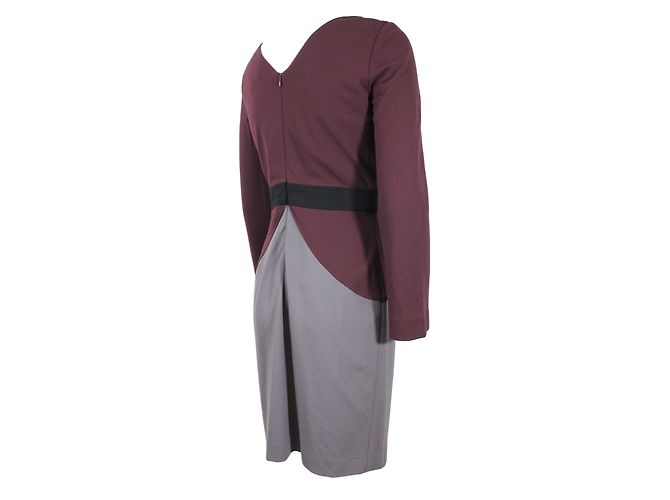 Strickkleid Tara Jarmon Pflaume und Grau Größe 40 - Ansicht 4