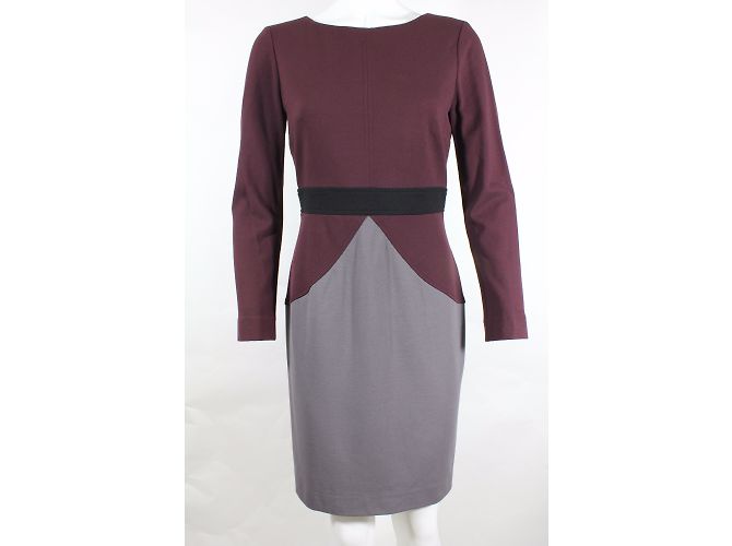 Strickkleid Tara Jarmon Pflaume und Grau Größe 40 - Ansicht 6