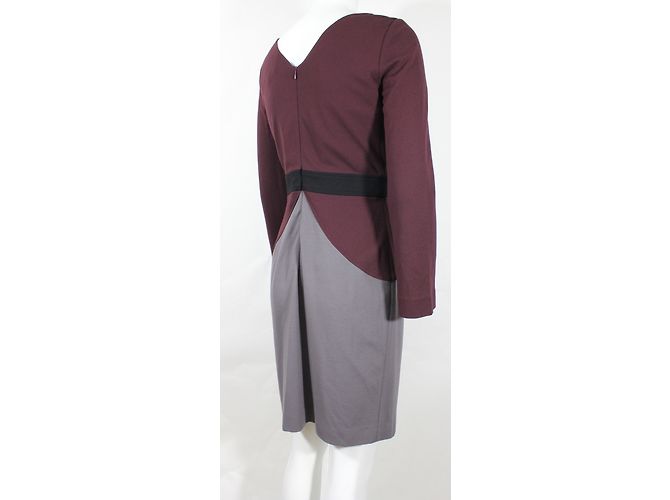 Strickkleid Tara Jarmon Pflaume und Grau Größe 40 - Ansicht 8