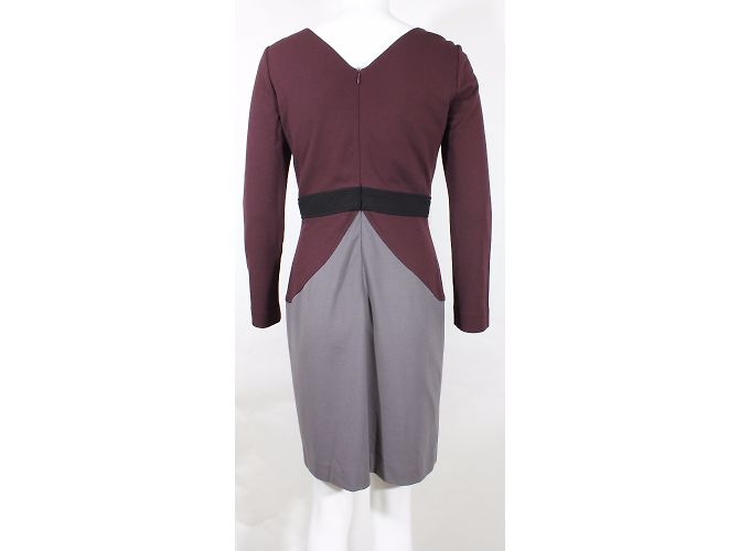 Strickkleid Tara Jarmon Pflaume und Grau Größe 40 - Ansicht 9