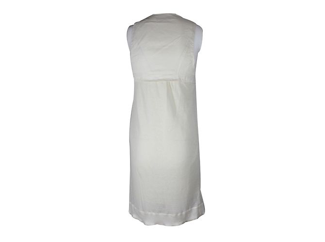 Vestido Sandro Creme de Linho e Seda Cru - vista 2