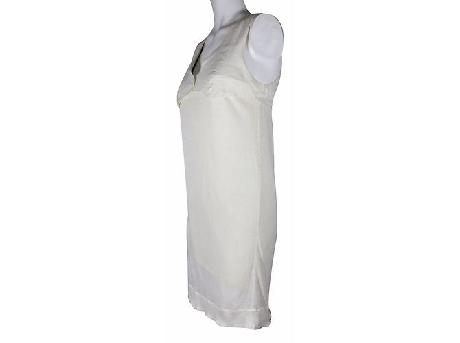 Vestido Sandro Creme de Linho e Seda Cru - vista 3