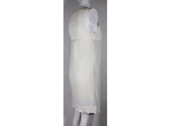 Vestido Sandro Creme de Linho e Seda Cru - vista 5