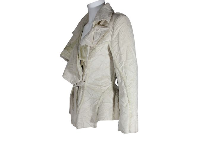 Autre Marque Helena Sorel Jacke Ecru Knitter Wildleder Optik Roh - Ansicht 2