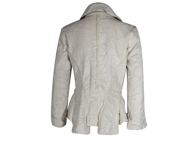 Autre Marque Helena Sorel Jacke Ecru Knitter Wildleder Optik Roh - Ansicht 3