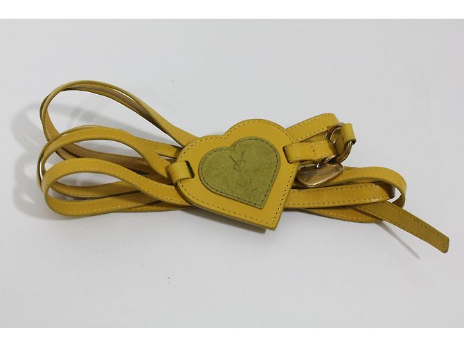 Cintura Yves Saint Laurent Cuore in Pelle Gialla Giallo - vista 5