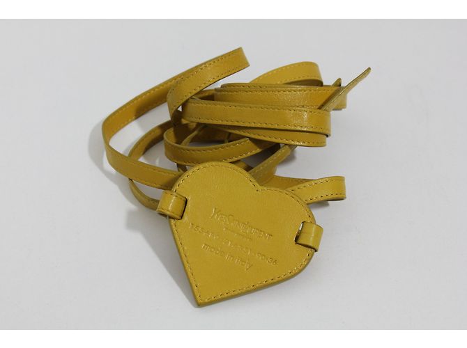 Cintura Yves Saint Laurent Cuore in Pelle Gialla Giallo - vista 6