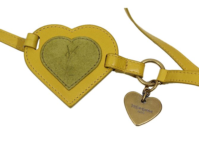 Cintura Yves Saint Laurent Cuore in Pelle Gialla Giallo - vista 2