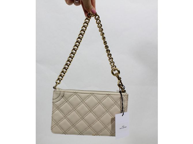 Pochette Marc Jacobs in Pelle Crema con Catena Dorata Crudo - vista 4
