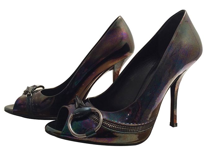 Décolleté Gucci Multifloyd in vernice con dettaglio Horsbit Multicolore - vista 2