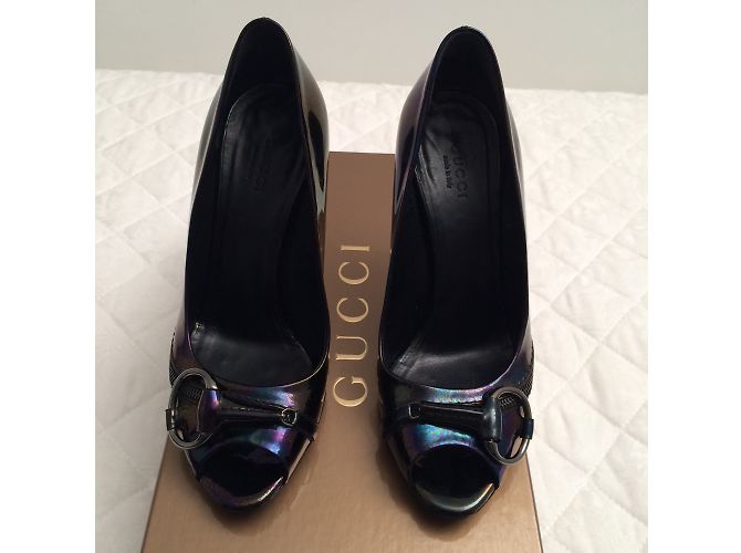 Décolleté Gucci Multifloyd in vernice con dettaglio Horsbit Multicolore - vista 5