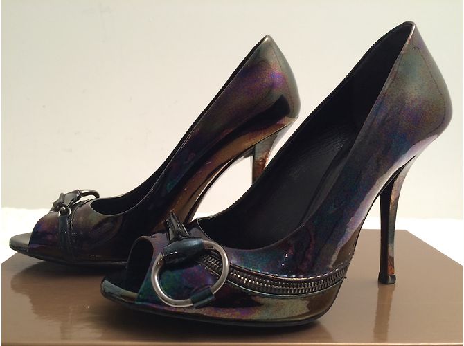 Décolleté Gucci Multifloyd in vernice con dettaglio Horsbit Multicolore - vista 7