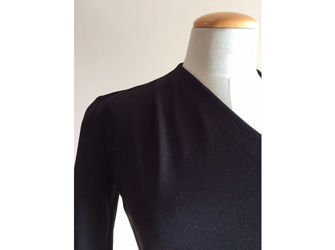 Autre Marque LIL St Germain Schwarzes Kleid asymmetrischer Ausschnitt - Ansicht 7