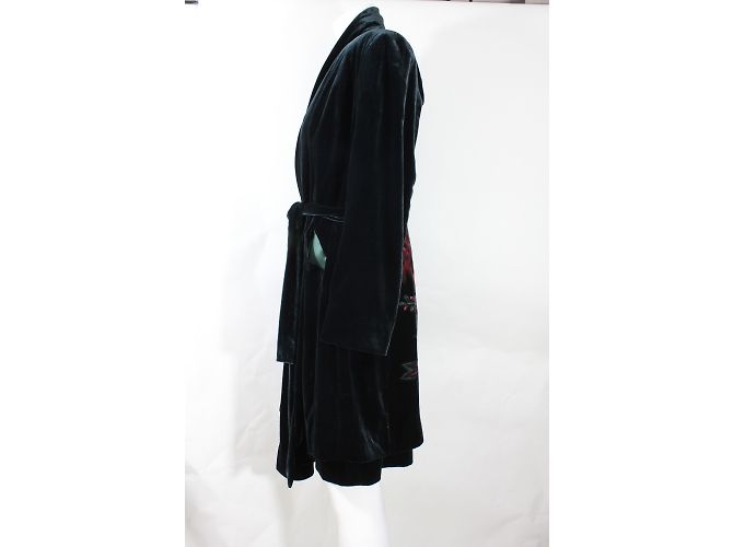 Autre Marque Nathalie Garçon Kleid und Cardigan Set Grün Samt - Ansicht 3