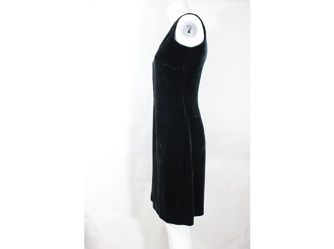 Autre Marque Nathalie Garçon Kleid und Cardigan Set Grün Samt - Ansicht 5
