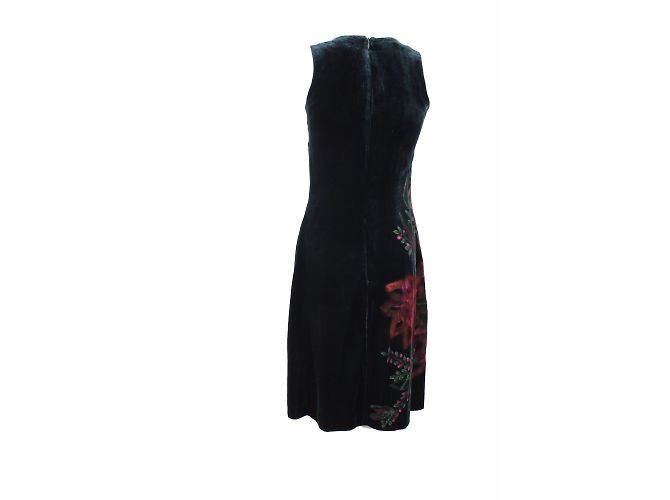 Autre Marque Nathalie Garçon Kleid und Cardigan Set Grün Samt - Ansicht 6