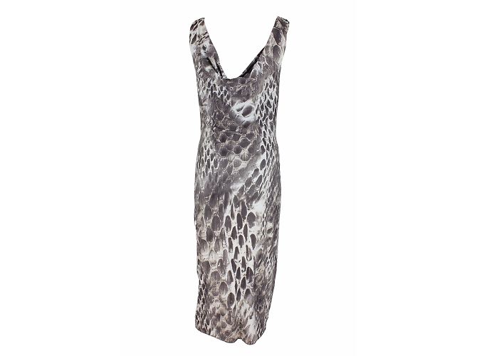 Georges Rech Kleid braun weiß Viscose Größe 36 - Ansicht 2