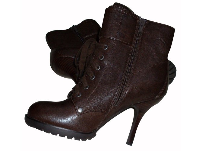 Botines Ash de cuero marrón Castaño - vista 2